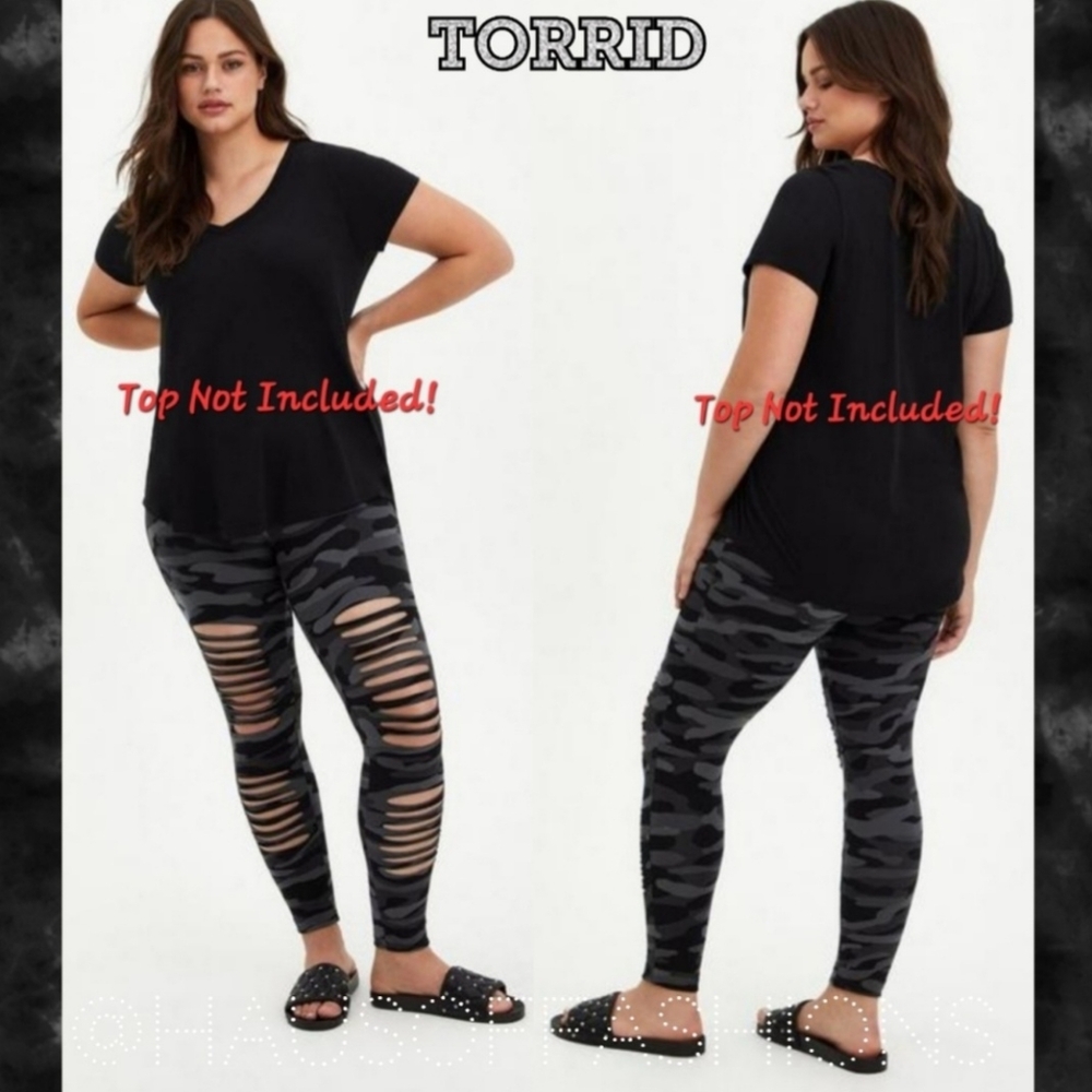 TORRID Destructed Slashed Camp Leggings! NEW!